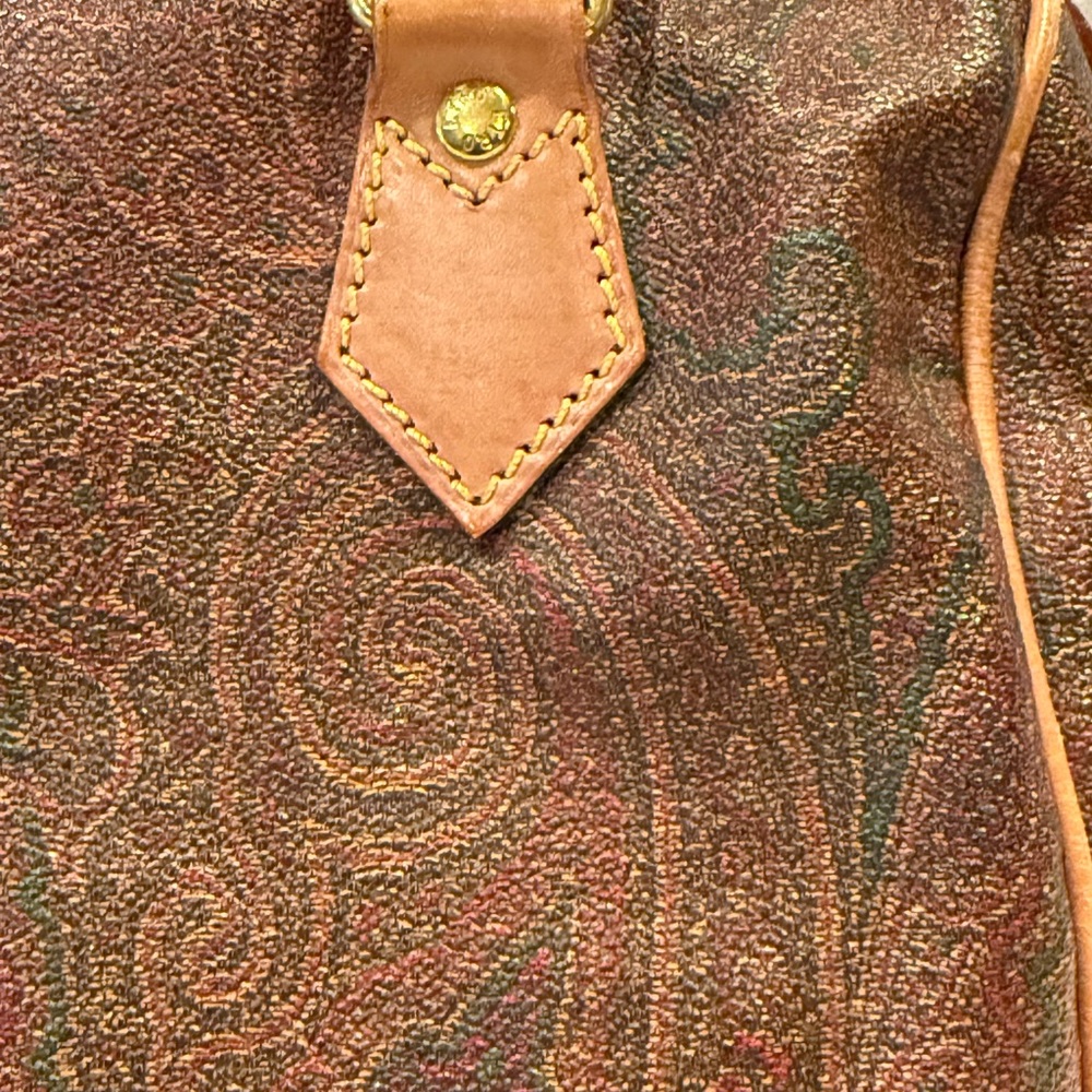 Vintage ETRO A Gorgeous EUC Paisley Print Luxury Italian Leather Satchel - Picture 3 of 14